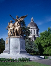 Capitol and World War I Statue Olympia Washington