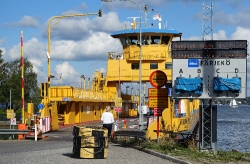 Car Ferry Entrance Near Stockholm Sweden 
