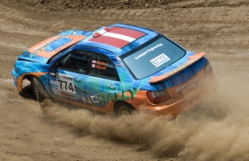 car rally race on dirt track 020