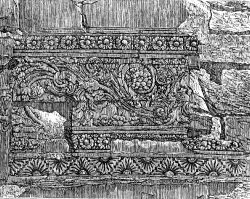 Carving on the Tower at Sarnath India Illustration