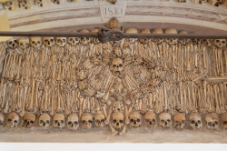 Chapel of Bones in Evora Portugal interior walls