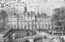 chateau spain historical engraving