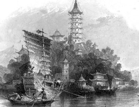 chinese junk boat historical illustration 01A
