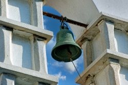 church bell tower myconos greece