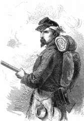 civil war soldie with backpack and gun 1201a