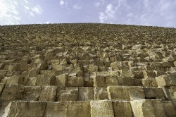 closetup view of the limestone blocks great pyramid
