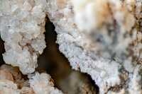 closeup of crystals minerals in geode photo 13