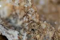 closeup of crystals minerals in geode photo 18
