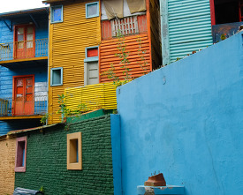 Colorful building La Boca neighborhool