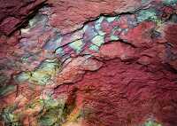 colorful rocks red green closeup