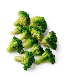 cut broccoli on white background