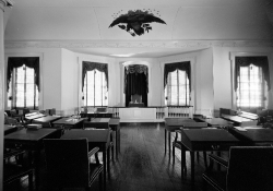 Detail of senate rostrum from center aisle historical photo