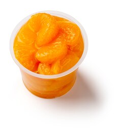 diced peaches in clear plastic container