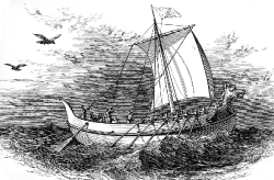 discovery iceland historical illustration