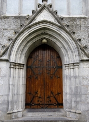 Door to the Trinitarian Abbey originally founded in 1230, Adare Ireland