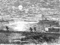 down the mississippi river historic illustration