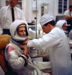 during suitup prior to altitude chamber tests