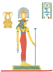 egyptian diety hathor color illustration