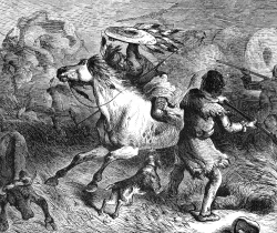 Emigrants attacked by the Indians on the Plains