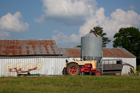 Farm equipment at catfish farm near Oakville Alabama