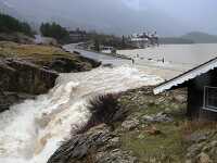 Flooding on Swiftcurrent Creek at Many Glaciers Montana