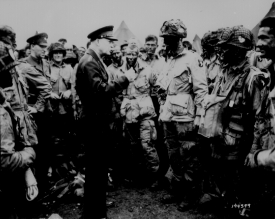 Gen Dwight D Eisenhower gives the order of the Day