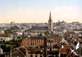General view Louvain Belgium historical print