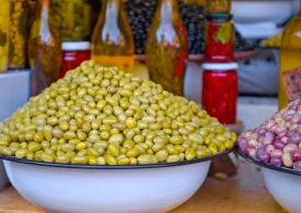 green olives for sale at traditional Moroccan market photo 5887