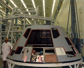 heat shield being installed on Apollo