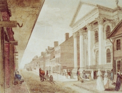 High Street, with the First Presbyterian Church Philadelphia Ill