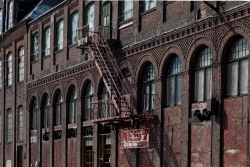 historic building detail in warehouse district bridgeport connec