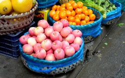 Icker Baskets Of Apples And Oranges Photo Image