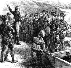 Illustration of Aaron Burr and his forces