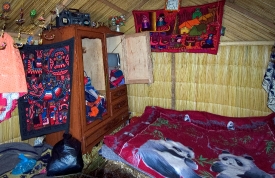 interior reed huts lake titicaca photo 117