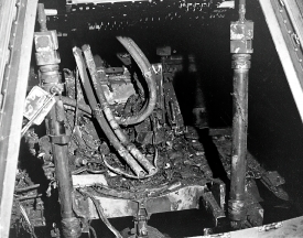 Interior view of the Apollo 204 spacecraft after the fire