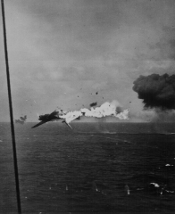Jap torpedo bomber explodes in air