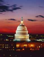 Lights of the US Capitol Washington at night