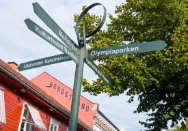 lillihammer norway olympic park sign photo image