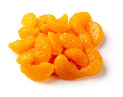 Mandarin orange slices on white background