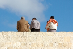 men sitting on wall qaitbay citadel 5251