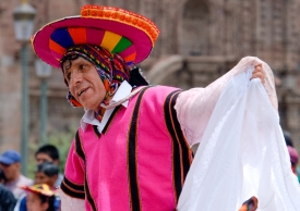 men wearing colorful traditional costumes cusco peru 011