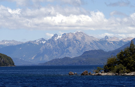 Mountain and lake scene argentina