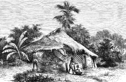 Native House and Children in Ceylon