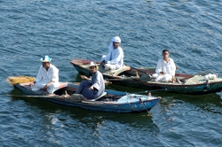 nile river men in boats egypt 6389