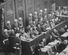 Nuremberg Trials looking down on the defendants doc