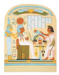 Offering to osiris stele painted on a mummy coffin