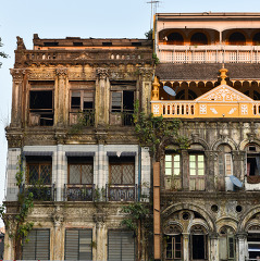 Old british colonial building in Yangon Myanmar 