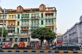 Old british colonial building in Yangon Myanmar