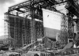 Olympic Titanic shipyard construction scaffolding historical pri