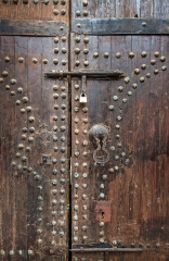 ornate old wooden door with metal design d 6355